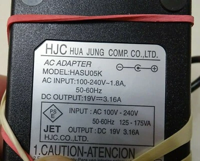 HJC Hua Jung HASU05K 19V Adapter Power Supply  PRE OWNED  - Image 1 of 2