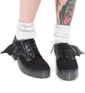 IRON FIST Walking In My Web Black Platform Oxford Shoes Womens US 7 UK 5 Gothic - Picture 1 of 11