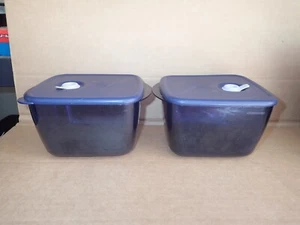 Tupperware Medium Vent N Serve Microonde 1,5L / 6,25 Tazze Blu Lotto di 2 - Foto 1 di 9