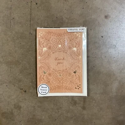 American Craft Thank You Card w/Envelope - Wood Veneer (3 Pack) - Image 1 of 2