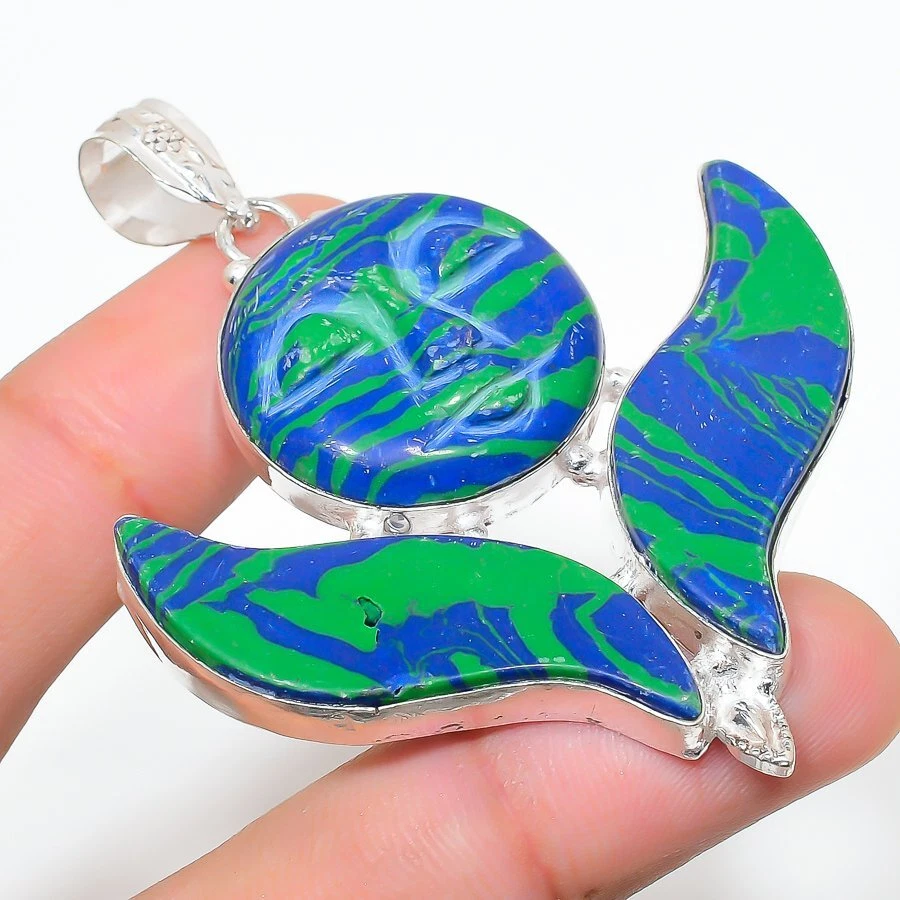 Alas - Mosaico Jaspe Piedras Preciosas Hecho a Mano Joyería Colgante 2.64" PP-816 Foto 1 de 1