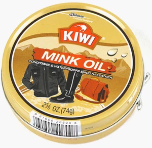 1 KIWI MINK OIL Paste tin Conditioner & WaterProofer proTect LEATHER Boot shoes - Picture 1 of 3