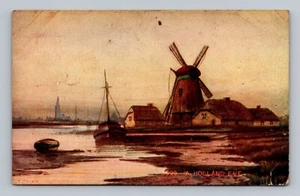 Postcard A Holland Eve Windmill postmarked Porcupine Montana 1909 vintage - Picture 1 of 2