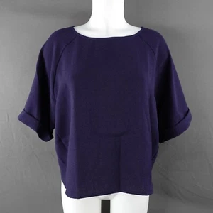 Everly Womens Top Large Blue Boxy Career Classic Retro Capsule Office Artsy Corp - Picture 1 of 8