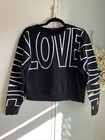 Love on a Black Lightweight Pullover Sweatshirt Size M Long Sleeve