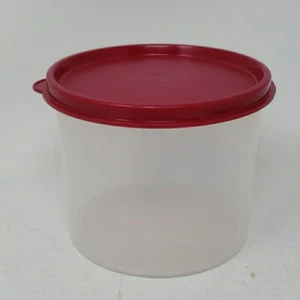 Tupperware Round Container 4623B With Purple Fuchsia Lid 5227A - Picture 1 of 9