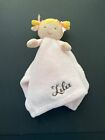 Blankets & Beyond Pink Lovey Girl With Blonde Hair  Bows “Lila” Embroidered