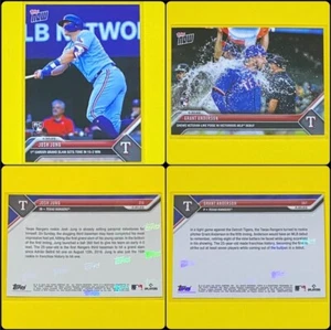 2023 MLB Topps Now Josh Jung/Grant Anderson ROOKIE CARDS SP Rangers #213 #367 RC - Picture 1 of 5