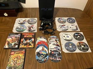 Sony PS2 Console with controller, cables & 26 video games lot Heavily scratced - Picture 1 of 9