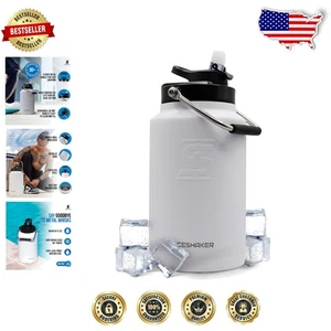 Elegante jarra de agua aislada de galón de acero inoxidable - 128 OZ, blanca - Imagen 1 de 10