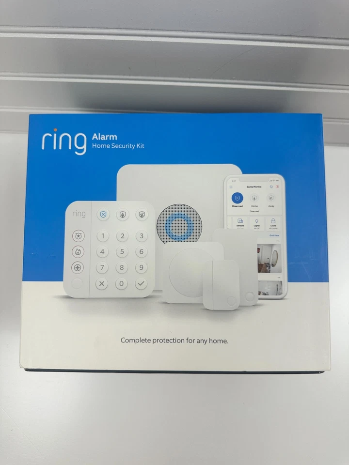 Ring B07ZDTXJ93 White Bluetooth Alarm Smart Home Security System 5-Piece Kit - Image 1 of 4