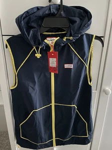 Hunter Women’s Navy And Yellow Sleeveless Windbreaker Size Small - Picture 1 of 3