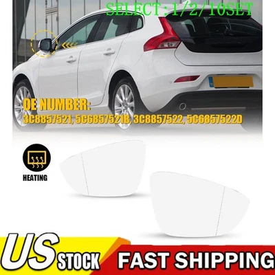 Espejo retrovisor izquierdo derecho térmico punto ciego vidrio para Volkswagen CC Eos 2009-17 1~10X Foto 1 de 4