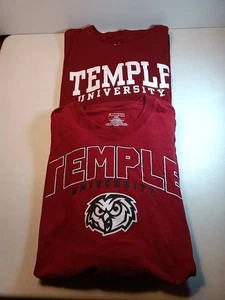 Temple University Spellout Men's Size XXL Bundle Long Sleeve, T Shirt Red Owls - Picture 1 of 17