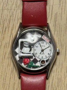 Kim Novelty Quartz Watch Coffee Pot Theme Red Strap – For Parts/Not Working - Picture 1 of 8