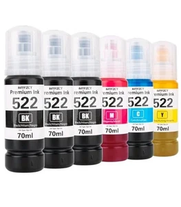 Compatible Epson T522 522 Ink Refill Bottles for Ecotank ET-2803 ET-2720 ET48 - Picture 1 of 5
