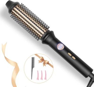 Thermal Curling Brush 1.26" Iron for Long Hair, 10 Temp, Anti-Scald, 110-220V - Image 1 of 4