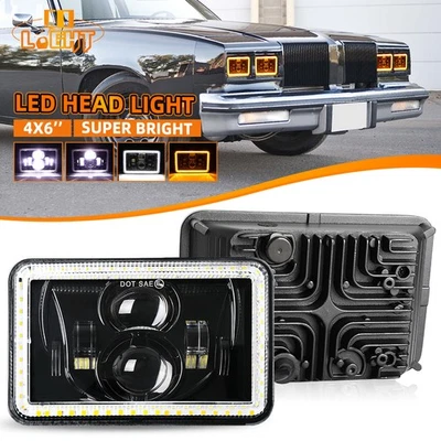 DOT 4x6" LED Headlight Hi/Low Beam For 1980 - 1988 Oldsmobile Cutlass Supreme - Image 1 of 4