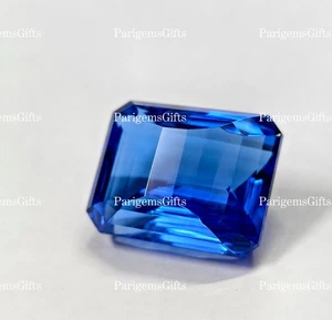 21 Ct Deep Blue Topaz Pixel Cut For Pendent Size Loose Gemstone - Picture 1 of 9