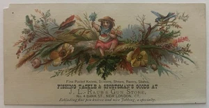 Vtg J L Raub Gun Store New London CT Trade Card Fishing Tackle Sportsman Goods - Picture 1 of 2