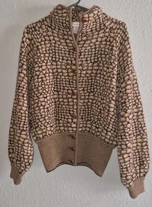 Max Mara Vintage Cardigan Cashmere & Wool Made In Italy With Shoulder Pads - Picture 1 of 8