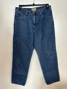 LL Bean Jeans Natural Fit Mens 34x30 Fleece Lined Blue Straight Leg - Picture 1 of 19