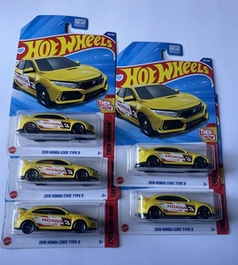 2025 HOT WHEELS DOLLAR TREE EXCLUSIVE 2018 Honda Civic Type R Lot Of 5🔥 - Picture 1 of 2