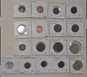 Lote de 17 monedas mixtas de los Países Bajos lote 1878-1982 ¡Buena variedad! - Imagen 1 de 5