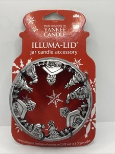 2007 Yankee Candle Illuma-Deckel Schneemänner Urlaub Winter für großes oder mittleres Glas - Bild 1 von 4