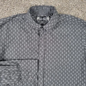 English Laundry Shirt Mens Medium M Black Paisley Print Long Sleeve Button Up - Picture 1 of 13