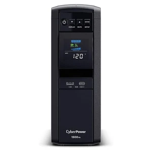 CyberPower CP1500PFCLCD-R 1500 VA / 1000W PFC Sinewave Certified UPS Odnowiony - Zdjęcie 1 z 9