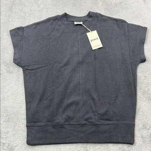 NEW PACT S Airplane Mock Neck Pullover 100% Organic Cotton Charcoal Heather - Picture 1 of 8