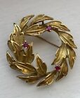 Broche couronne authentique Tiffany & Co naturelle 0,30 ct rubis or 18 carats Italie