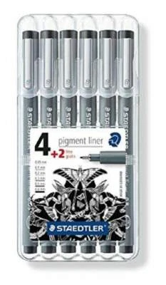 STAEDTLER® pigment liner 308 Fineliner, Box mit 6 pigment liner schwarz in - Bild 1 von 4