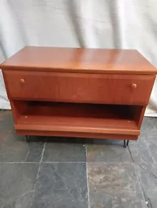 Mid Century Teak Tv Unit With Draw On Hairpin Legs - Picture 1 of 7