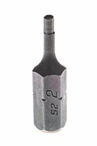 Broca de inserción hexagonal/allen de 2 mm de accionamiento hexagonal de 1/4" vástago corto de acero S2 de 25 mm de largo 2 piezas - Imagen 1 de 3