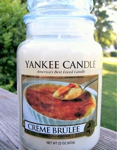 Yankee Candle comida retirada "CREME BRULEE" ~ grande 22 oz. ~ ETIQUETA BLANCA~ RARO~ NUEVO - Imagen 1 de 4