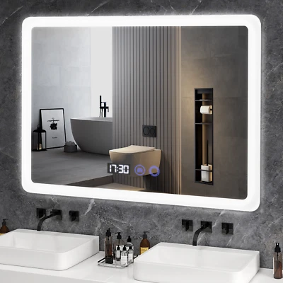 Puluomis Specchio da Bagno con LED Illuminazione 80x60cm Touch Screen Antifog - Immagine 1 di 4