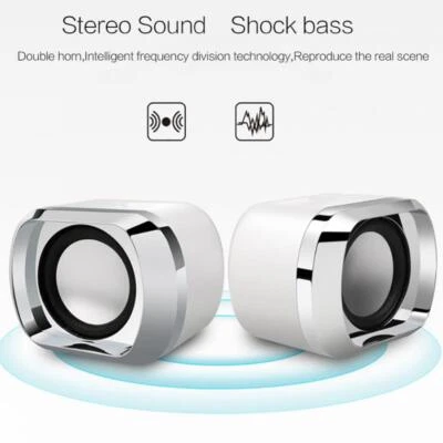 Mini Audio Player Speaker USB2.0 Subwoofer for Desktop PC Laptop MP3 Phone US - Image 1 of 4