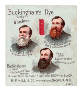 C1880 Buckingham's Whiskers Tinte Tarjeta Comercial Barba Barbero Color de Cabello Nashua Nuevo de Colección - Imagen 1 de 2