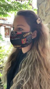 TORONTO RAPTORS Handmade 100% Cotton Fabric Face Mask NURSE Doctors Black Sports - Picture 1 of 4