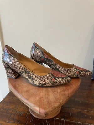 Zapatos de salón J. Renee Malika con estampado de serpiente, para mujer talla 6,5 M marrón rojo punta puntiaguda nuevos Foto 1 de 4