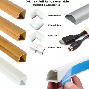 D-LINE SELF ADHESIVE TRUNKING TV CABLE COVER PVC PLASTIC DLINE & ACCESSORIES - Picture 1 of 9