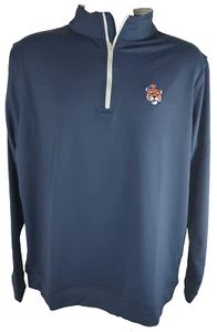 Maglione Peter Millar Crown Sport 1/4 Zip Manica Lunga Taglia L Auburn Tigers Nuovo con etichette - Foto 1 di 3
