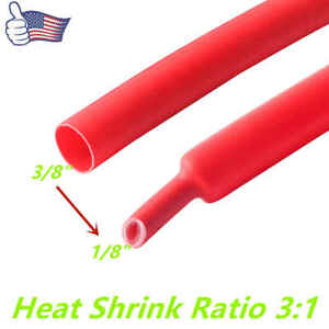 3/8" 3:1 Adhesive Lined Dual Wall Heat Shrink Tubing - 6" Sections -Black & Red