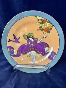 Noritake Luster ware Art Deco Plate Lady in Capelin Hat - Picture 1 of 13
