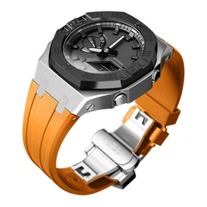 Premium Stainless Steel Case + Silicone Strap AP Mod Kit Set for G-Shock GA-2100 - Picture 1 of 77