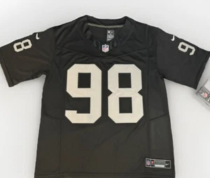 Medium Maxx Crosby #98 Vapor FUSE Trikot schwarz Elite Qualität Las Vegas Raiders - Bild 1 von 10