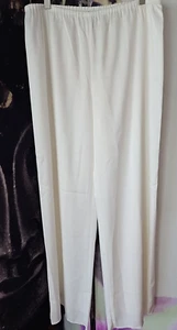 St John Creme Satin Fashion Fit Fließend Elastische Taille Weites Bein Hose L YJ01 - Bild 1 von 10