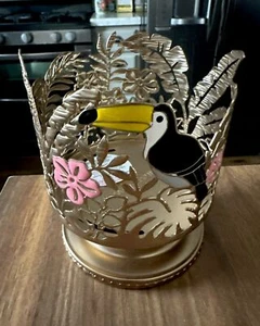 Bath & Body Works RAINFOREST SCENE PEDESTAL 3 Wick Large Candle Holder NEW - Picture 1 of 5